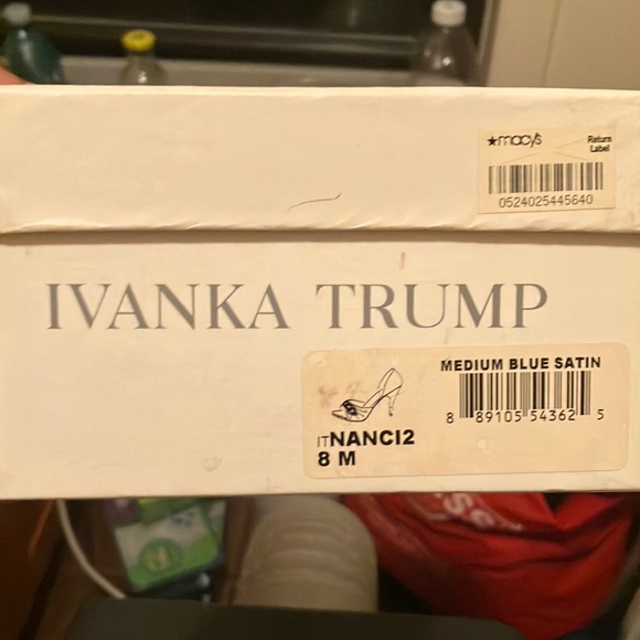 Ivanka Trump . Blue satin heels. Size 8w. Great condition. - Picture 3 of 4